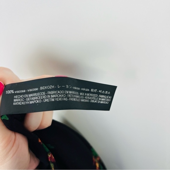 Zara Black Sheer Floral Blouse With Tie Detail - Picture 5 of 6